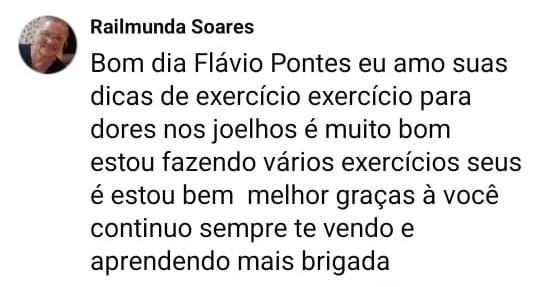Depoimento sobre exercícios para dores nos joelhos